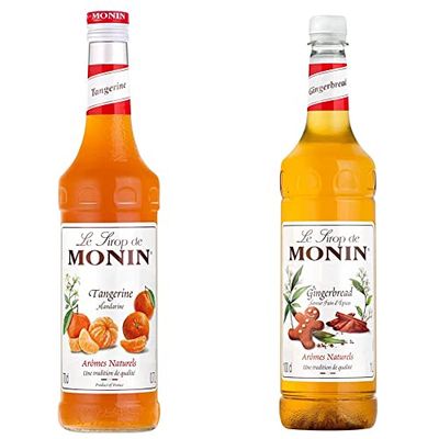 MONIN Premium Tangerine syrup 700 ml & Premium Gingerbread Syrup 1 Litre