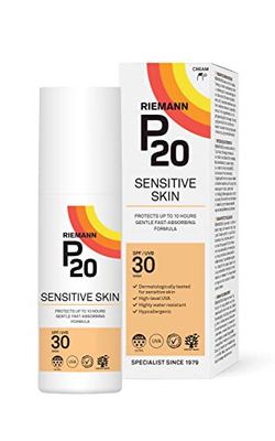 RIEMANN P20 SPF30 Sensitive Sun Cream 100ml, High Level UVA Protection for up to 10 Hours, Allergy Certification, Water Resistant, Durable & Long Lasting, Sweat Resistant