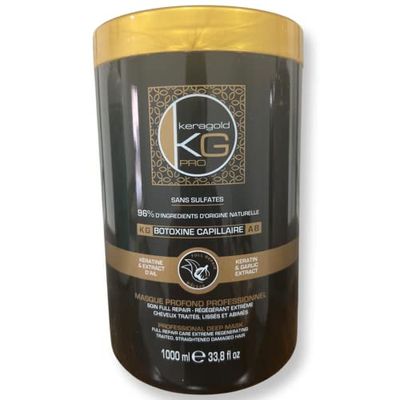 Keragold Pro - Botossina capillare cheratina & estratto di aglio 1000 ml, senza solfati, 96% naturale