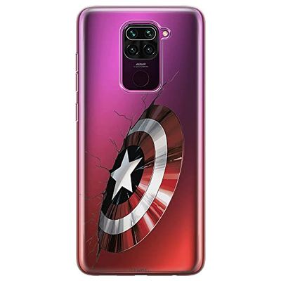 ERT GROUP mobiltelefonfodral för Xiaomi REDMI NOTE 9 originalt och officiellt licensierat Marvel mönster Captain America 023 optimalt anpassad till formen på mobiltelefonen, gedeeltelijk transparant