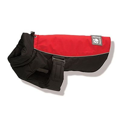 Danish Design Red Sports Machine Washable Adjustable Fastening Light Reflective Luxe Dog/Puppy Coat 16 Inch 40 cm