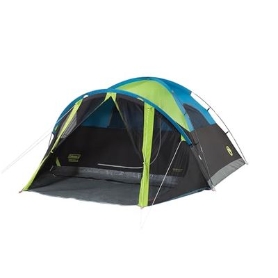 Coleman Carlsbad Donkere kamertent met afgeschermde veranda, 4/6 personentent blokkeert 90% van het zonlicht om binnen koel te houden, weerbestendige tent met eenvoudige installatie, gemaakt van
