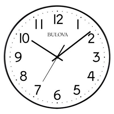 Bulova Office Mate väggklocka, 40 cm, svart och vit