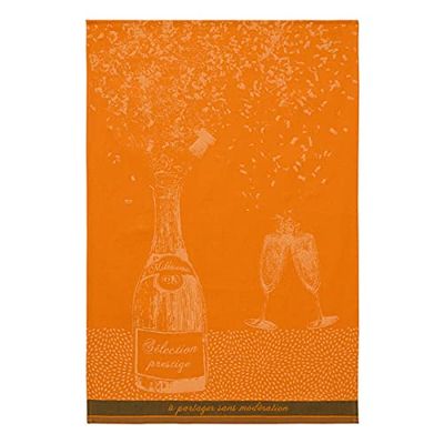 Coucke Fransk bomull jacquard handduk - val prestige, 50,8 x 76,2 cm, orange, 100% bomull