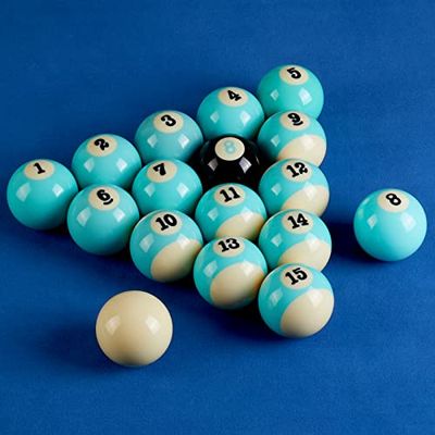YINIUREN biljardbollar poolbollar 2-1/4 tum gjorda av premium polyester harts poolbollar biljardset ersätter de svarta 8 bollarna i två stilar av poolbollsset (konststil)
