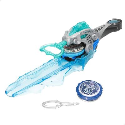 COLORBABY 48089 Infinity Nado Advanced Pack, Peonza para niños, Gold Warrior Phoenix Fénix Dorado, Lanzador de Espada, Luces Multicolor, Juegos de peonzas, Pilas Incluidas Juego de Batalla, +5