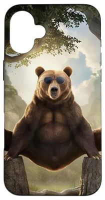 Bear - Occhiali da sole con animali selvatici, divertenti Custodia per iPhone 16 Plus