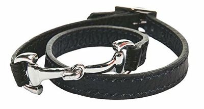 HKM Unisex - Leren armband voor volwassenen, zwart, M