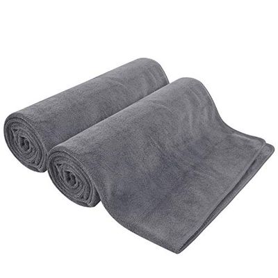 Sunland Grande Toallas Deportivas de Microfibra de Secado rápido,absorbentes para Entrenamiento,para Gimnasio,Fitness,Yoga,Camping,Nadar,Viajes, Paquete de 2 Unidades,61 cm x 121 cm(Gris)