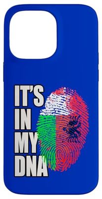 Bandiera del patrimonio del DNA della miscela albanese e malgascia Custodia per iPhone 14 Pro Max