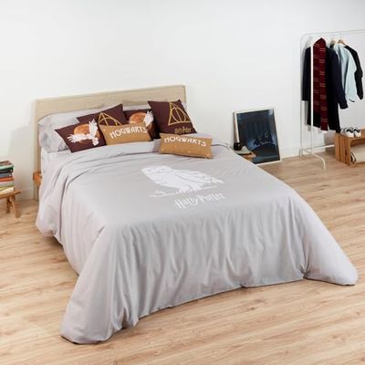 BELUM | Duvet Cover with Buttons 100% Cotton Model Magical Hedwig Bed 150/160 (240x240 cm); Duvet Cover Lightweight and Comfortable; Duvet Cover Official licenses