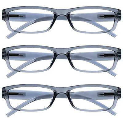 OPULIZE Grigio Leggero Comodo Lettori Valore 3 Pacco Stile Designer Uomo Donna Uvr3Pk032Gr +3,50-88 Gr