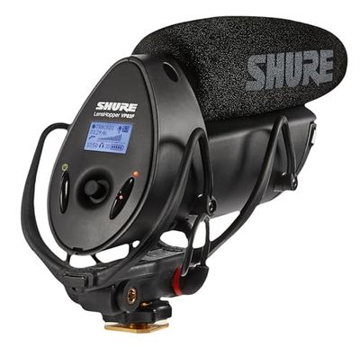 Shure VP83F LensHopper Camera-Mounted Condenser Shotgun Microphone with Integrated Digital Flash Recording - Windscreen, Superior RF Immunity, Backlit LCD, 5-Position Joystick, Rycote Lyre Shock Mount