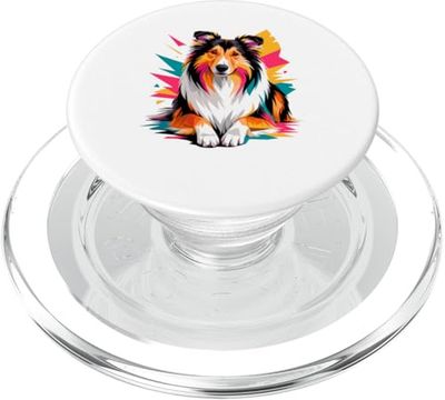 Polygonal Abstract Art Collie Collies PopSockets PopGrip para MagSafe