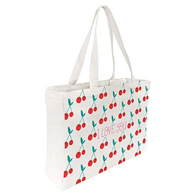 Draeger Paris – Tote Bag "Zeste d'amour" (på franska) – lätt, robust och ultramjuk – rymlig insida – bärväska i 100% bomull – shoppingväska återanvändbar