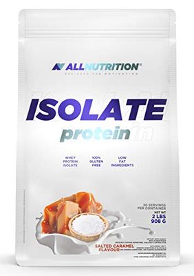 ALLNUTRITION Isolate Protein 908 g Pack of 1 Protein Powder Whey Protein Powder Muscle Building with Branched Amino Acids BCAA (Salted Caramel)