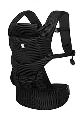 Dooky Urban Comfort ergonomisk bärsele (lämplig från födseln 0–3 år och 3,5–15 kg, ventilerande material, tre olika bäralternativ), färg: svart