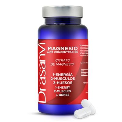 DRASANVI CITRATO DE MAGNESIO SUPLEMENTO ALTA CONCENTRACION | Magnesio para el cansancio y la fatiga| 217 mg por comprimido | Magnesium Alta Absorción | 90 comprimidos = 90 días
