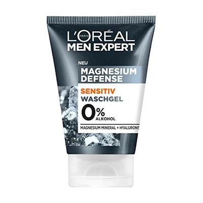 Men Expert Gel detergente per pelli sensibili degli uomini, con acido ialuronico per una pelle curata, gel per la defense Sensitiv, 1 x 100 ml