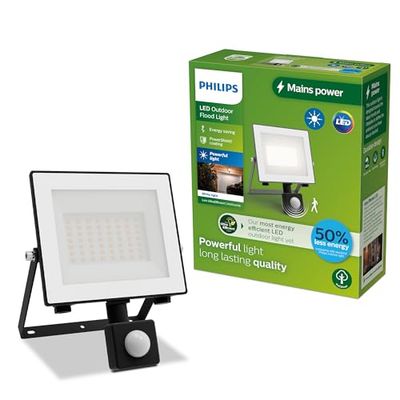 Philips Lois Projecteur Extérieur UltraEfficient avec Capteur, 14 W, 3000 K, Anthracite