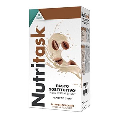 Nutritask - Pasto Sostitutivo, Completo e Pronto all'Uso - con 13 Vitamine e 10 Minerali - Senza Conservanti e Senza Glutine - Mocaccino