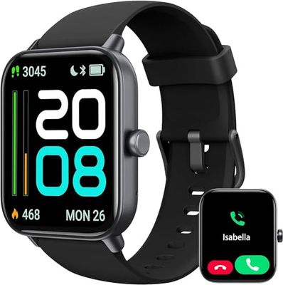 Smartwatch voor dames met telefoonfunctie, 1.8" touchscreen met Alexa, WhatsApp-berichtherinnering, Smartwatch stappenteller/hartslagmeter/slaapmonitor/SpO2, IP68 activiteitstracker voor Android iOS