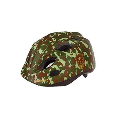 POLISPORT (Vélo) Junior Helmet Army (S=52/56) -with LED Light, Casco Unisex-Adult, Multicolored, Small