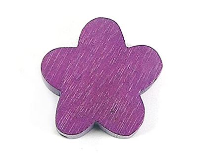 Pärla lila vaxad blomma trä 25x25mm. 50u.