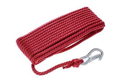 Massief Gevlochten Mulit-Filiment Propropylene (MFP) Ankerlijn 11736, 3/8 diameter x 50' lang - Rood