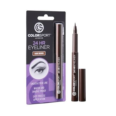 COLORSPORT 24HR Waterproof Liquid Eyeliner Pen | Long-Lasting, Smudge-Proof, Fast-Drying | Vegan & Cruelty-Free | Brown, 1ml
