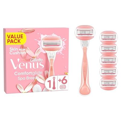 Gillette Venus Comfortglide Spa Breeze Women's Razor- 6 Blades, 3 built-in blades for a smooth, close shave that lasts