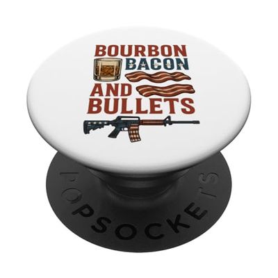 Bourbon, tocino y balas PopSockets PopGrip Adhesivo