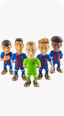 MINIX Collectible Figurines 10523 FC Barcelone - Pack de 5 - Figurine à Collectionner 7cm, Rouge/Bleu