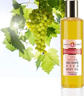 bleu & marine Bretania - Olio di Vinaccioli 500ml | Massaggio Rilassante Emolliente e Nutriente | Azione Antiossidante e Anti-age | Stimola la Microcircolazione Capillare, Oily, 500 ml