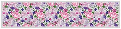 Doge Milano Chemin de cuisine, 100% Made in Italy, Tapis résistant aux taches avec impression numérique, Tapis antidérapant et lavable, Modèle Fleurs - Benedicte, cm 240x52