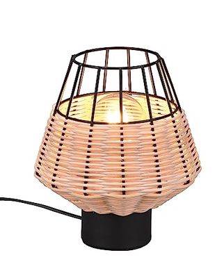 Reality, Lampe de table, Borka 1xE27, max.40,0 W Corps: Maillage rotin, naturel Ø:17,5cm, H:20,0cm Interrupteur de cordon,IP20,Sans illuminant