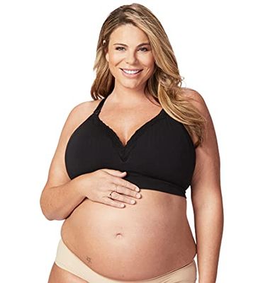 Cake Maternity Dames Tutti Frutti Naadloze Wire Free Bamboo Voedingsbeha (voor Us B-e Cups) Plungebeha, zwart, M