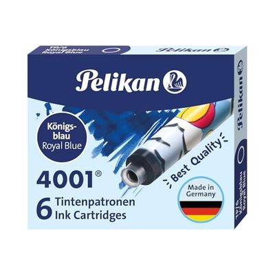 Pelikan 338244 bläckpatroner 4001 könsblå, etui med 6 storpack patroner