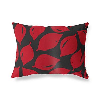 BonaMaison Fundas para Cojínes, Negro Rojo Funda de Almohada para Sofá Coche Silla Oficina Cama Decorativa Moderna Decoración del Hogar, 45x60 Cm - Diseñado y Fabricado en Turquía
