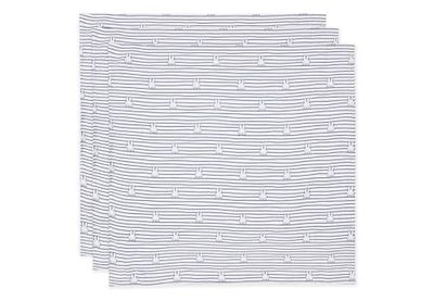 Jollein muslinduk baby – Miffy Stripe, marinblå – 3-pack – 70 x 70 cm – 100% bomull – Oeko-TEX certifierad – babyspottduk – blå med ränder