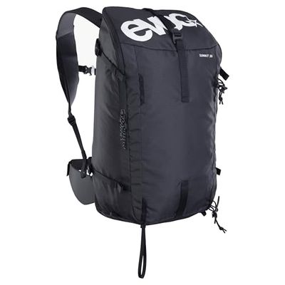 EVOC SUMMIT 30 wandelrugzak (met ergonomisch draagsysteem, hoogwaardige trekkingrugzak met praktische vakken, wandelrugzak 30 l inhoud), zwart