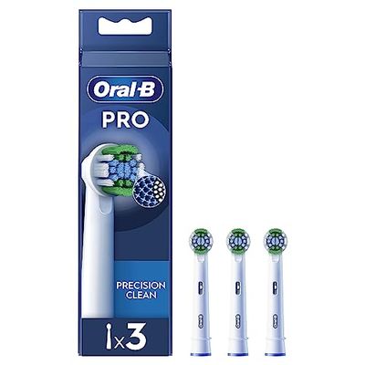 Oral-B Precision Clean Testine Spazzolino Elettrico, Confezione da 3 Testine di Ricambio, 3 Tipi di Setole per una Pulizia Precisa e Sbiancante, Indicatore di Utilizzo della Testina