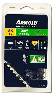 Arnold Hobby 1191-X1-0020 Saw Chain 3/8 Inch 1.3 mm 62 Chain Links 45 cm Blade