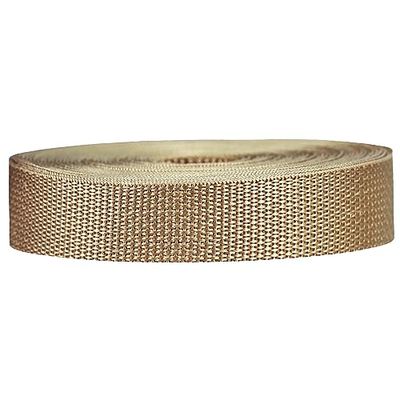 Strapworks Fettuccia leggera in polipropilene – fettuccia in poliestere per riparazione di attrezzi fai da te, collari per animali domestici, artigianato – 2,5 cm x 9,1 m – cachi