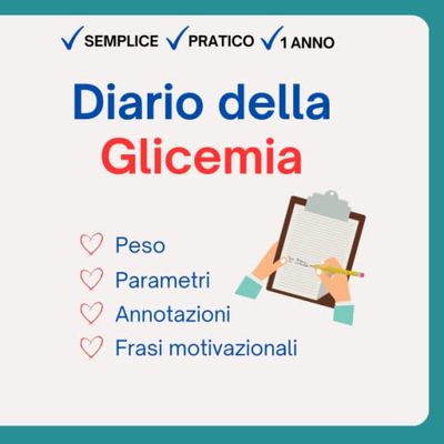 DIARIO GLICEMIA: 1 ANNO - Formato 21 cm x 21 cm