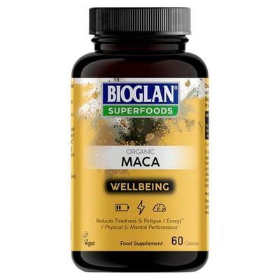 Bioglan Superfoods Organic Maca, high in Vitamin C | Energy & Stamina | Fatigue & Tiredness - 60 Capsules