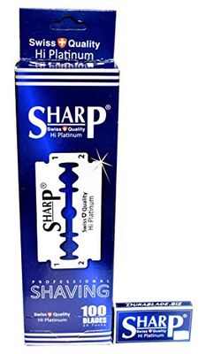 100 Lamette Da Barba Sharp Hi Platinum | Lamette Di Ricambio Per Rasoio Di Sicurezza | Lamette A Doppio Filo Per Rasoio Uomo Rivestite Al Platino
