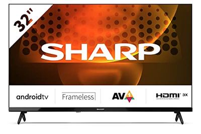 SHARP 32FH6EA 32" LED Smart TV, Frameless, HD Ready Android 11, DVB-T2/S2, Wi-Fi, 3xHDMI 2.1, 2xUSB, Chromecast Integrato, Dolby Digital Plus, DolbyAC-4, Nero