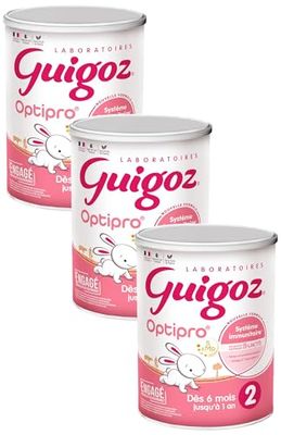 Guigoz Optipro 2 Lait Bébé en Poudre 2ème de 6 à 12 mois, 830g (Lot de 3)