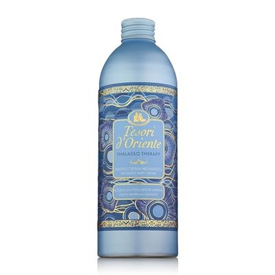 Tesori d'Oriente - Bagno Crema Thalasso Therapy, Bagnoschiuma con Estratto di Acqua delle Isole Fiji e Alga Marina, Deterge la Pelle e Dona Freschezza e Idratazione, 500ml
